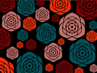 art illustration background abstract of floral seamless pattern with flowers