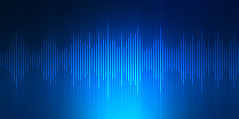 Abstract blue digital media sound lines background
