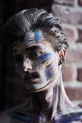 man with painted face
