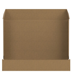 3d rendering illustration of an open carton box