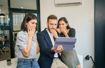 Business people working in office. Teamwork success meeting workplace concept.