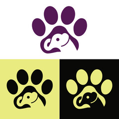 Pet circle elephant logo design 