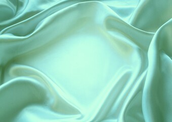 Plain light salad fabric with beautiful pleats. Satin, linen, cotton or silk. Solid background.