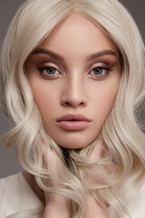 Fototapeta premium Sensual portrait of a young beautiful blonde woman