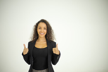 Portrait of a young business smiling woman
