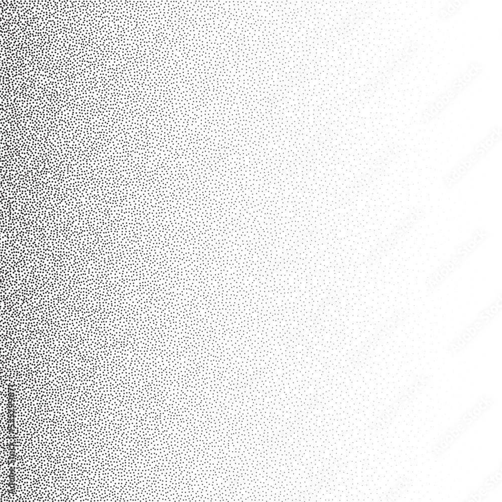 Poster grain stippled gradient. faded stochastic dotwork texture. random grunge noise background. black dot