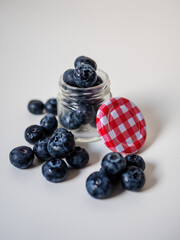 Plate of delicious and healthy blueberries