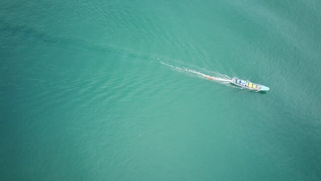 Aerial shot on Susoh Beach in Aceh Indonesia taken with drone