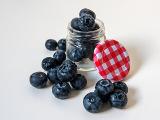Plate of delicious and healthy blueberries