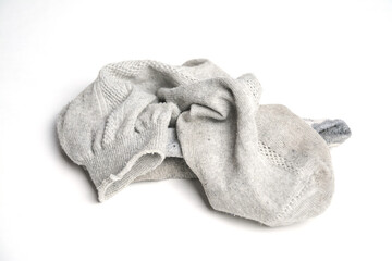 Fototapeta na wymiar Dirty socks pile isolated on white
