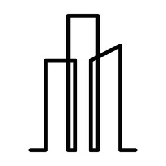 Building icon vector outline modern art minimal geometric line logo design element for city, construction, housing, apartment, business, real estate, mortgage, property company brand illustration
