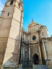 The baroque door of the Irons of Valencia Cathedral in Plaza de la Reina, Valencia, Spain.