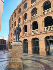 Façade of the Valecian bullring building. Valencia, Spain.