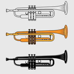 Trumpet SVG Cut File, Band Svg, Jazz Svg, Trumpet Frame, Trumpet Monogram Svg, Trumpet Outline Svg, Trumpet Silhouette, Trumpet Clipart, 