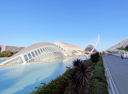 Inside the Valencian City of Arts and Sciences complex. Valencia, Spain. 