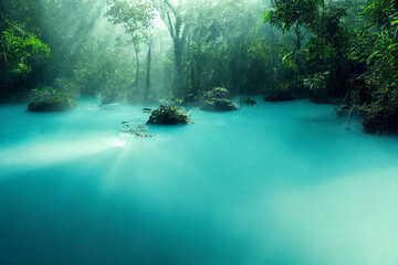 blue lagoon in the jungle 