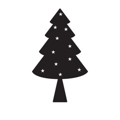Christmas Tree Icon Vector Illustration Flat Design, Christmas Pine Tree Icon Vector Style 