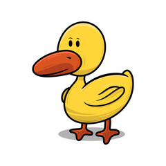 Cute baby yellow duck