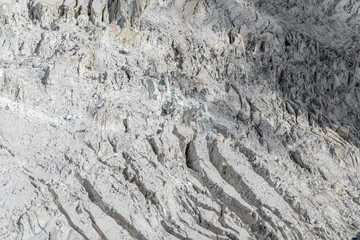 Crevasse field in Mer de Glace glacier in Chamonix France