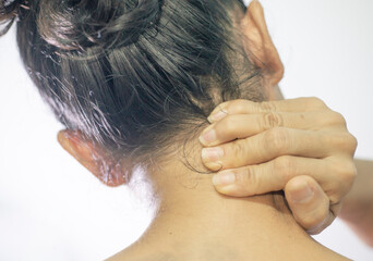 Naklejka premium Muscles showing pain, frozen shoulder and neck