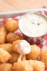 Tater tots and sauce