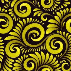 Vector seamless curves element pattern