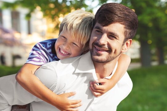 Father and his son spend time together. Parental love. Dad and his baby. Happy Father's Day concept