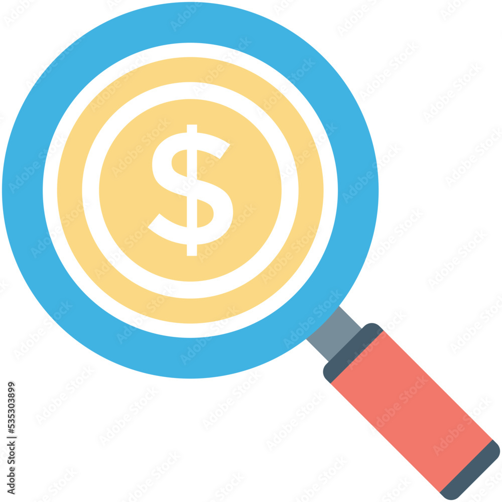 Wall mural money search vector icon