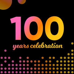 100 years celebration banner. Greeting card. One hundred anniversary sign. Vector illustration