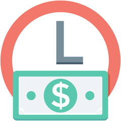 Investment Time Colored Vector Icon