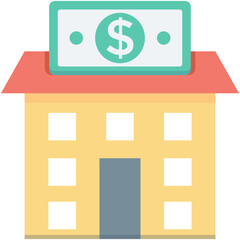 Bank Colored Vector Icon