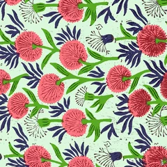 Tuinposter Ajrakh Pattern and block print Pattern and batik print allovers Background digital textile pattern © Sagar