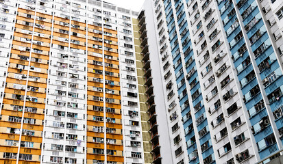 Facade of modern apartment building