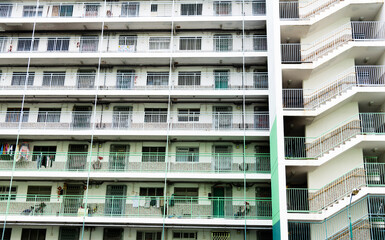 Facade of modern apartment building