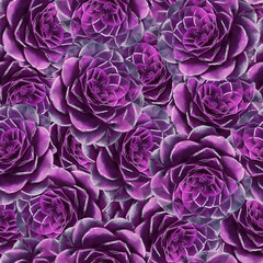 Seamless bright pattern with camellias. background with flowers. Stylization watercolor.