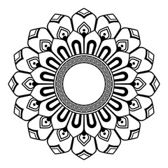 
Mandala  pattern Stencil doodles, Round ornament patterns for Henna, Mehndi, Tattoo, Coloring book page