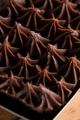 Chocolate cake close-up