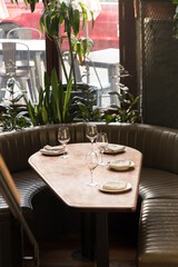 Table setting at restaurant