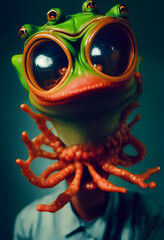 horror frog illustration
