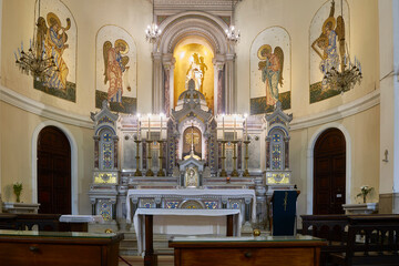Fototapeta na wymiar Main Altar of the Catholic Church Religion