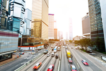 Blurred traffic in Hong Kong