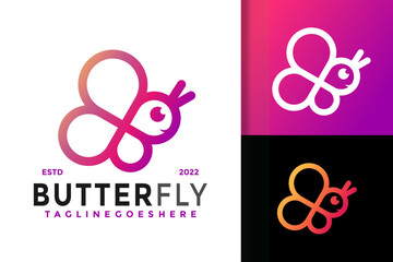 B Butterfly Logo Design, brand identity logos vector, modern logo, Logo Designs Vector Illustration Template