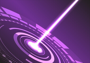 Abstract technology background Hi-tech communication concept innovation background vector illustration. Purple color. Futuristic circle elements with light.