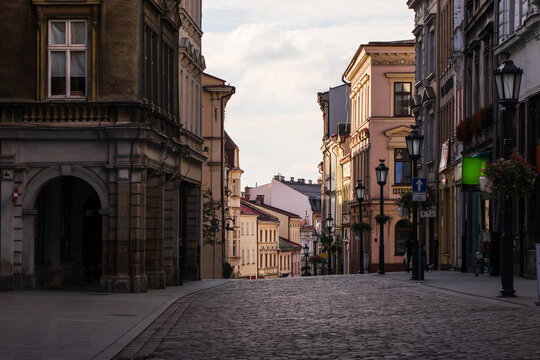 Main street in Cieszyn old town in southern Poland