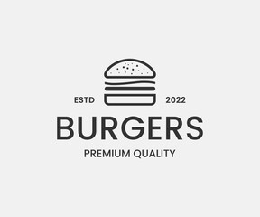 Creative Burger logo design template 