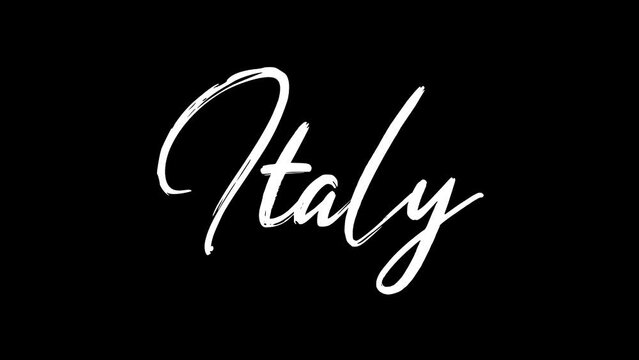 Italy text sketch writing video animation 4K