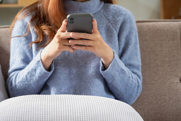 relax, de-stress, holiday, happy, cute smiling woman standing happily chatting on mobile phone.