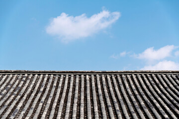 Chinese style roof under blue sky