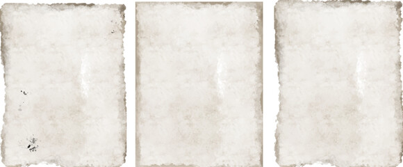 Grunge texture of old paper, isolated on white background. Vector illustration. Image tracing.