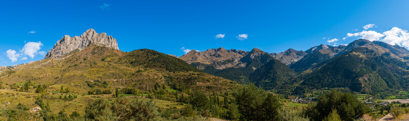 Naklejka na ściany i meble The Tena Valley in the Spanish Pyrenees, near Sallent de Gallego, in the province of Huesca, Aragon, Spain